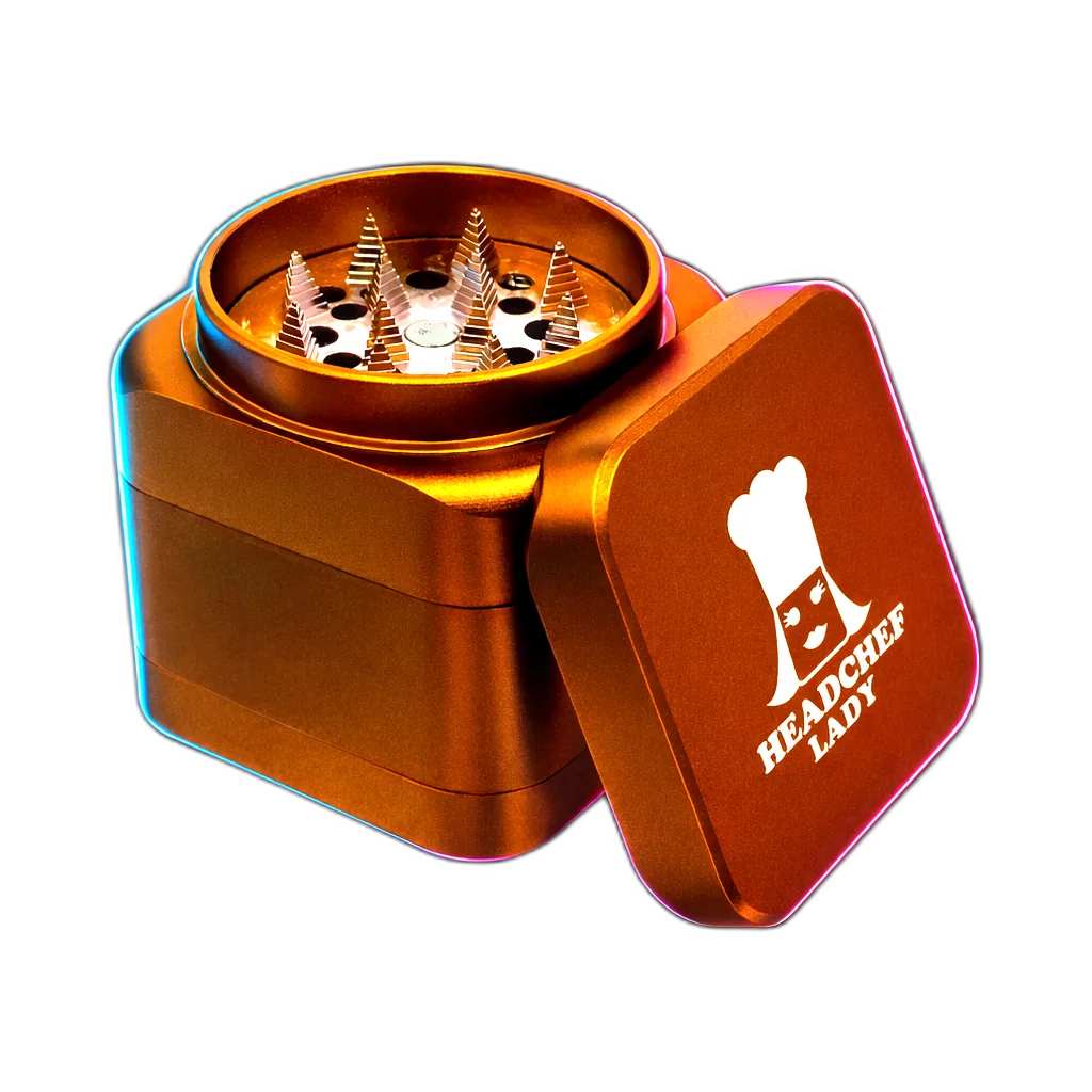 Headchef Lady Cube Grinder Gold in der Frontansicht