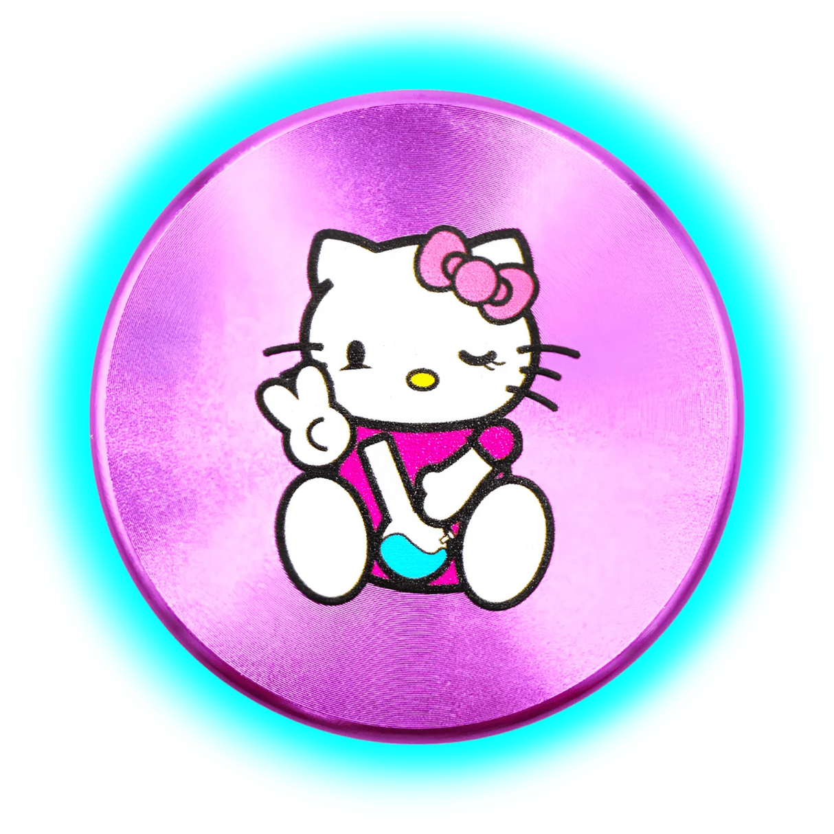 Hello Kitty Aluminium Grinder Bong Violet 4Parts 50mm