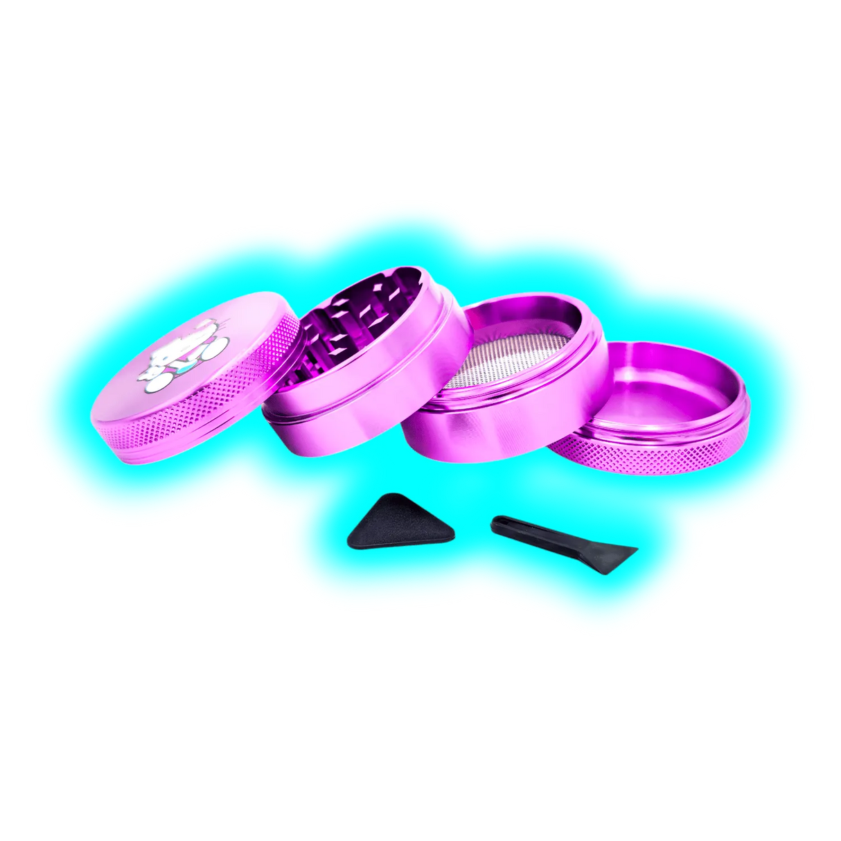 Hello Kitty Aluminium Grinder Bong Violet 4Parts 50mm