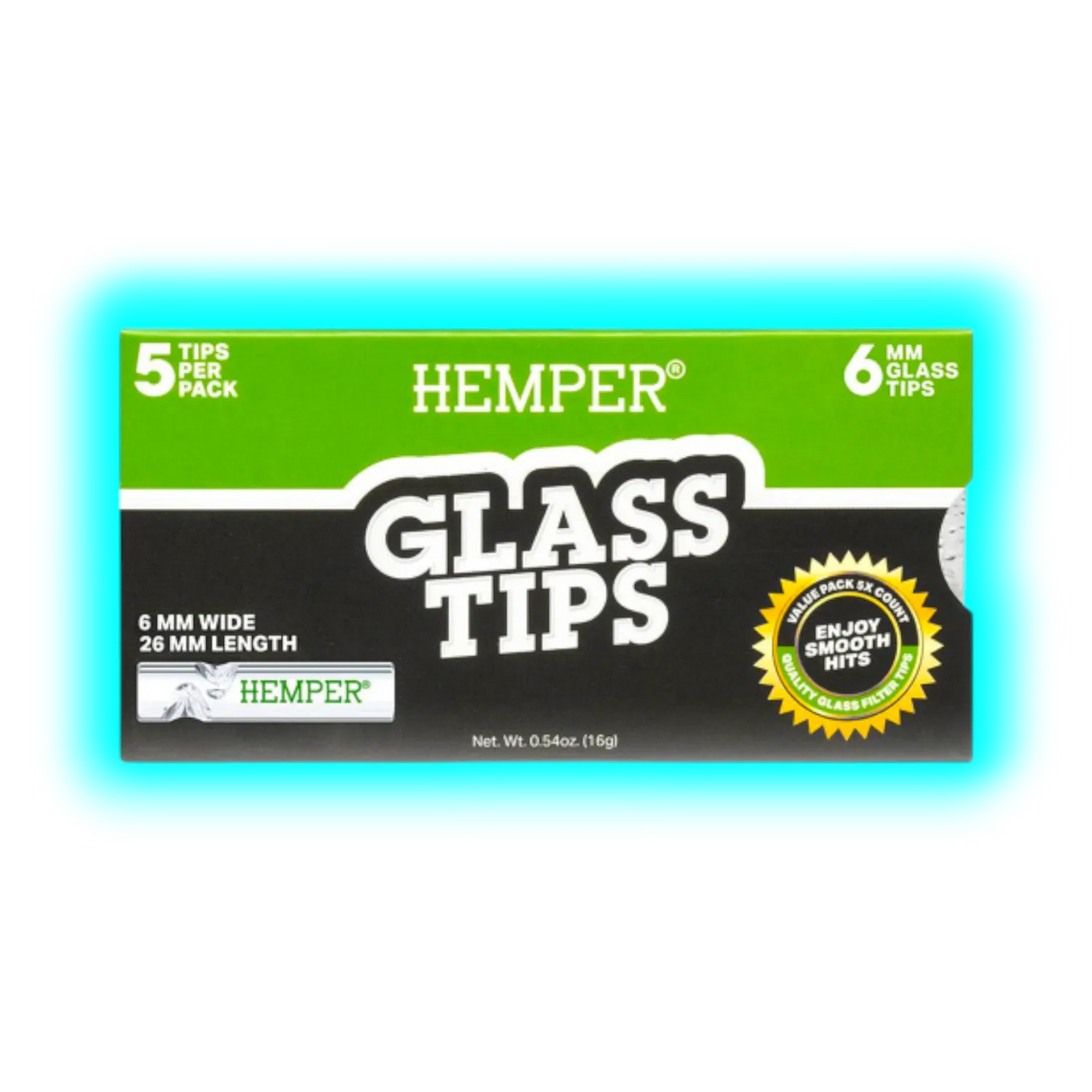 Hemper Glass Filter Tips 6mm 5pcs