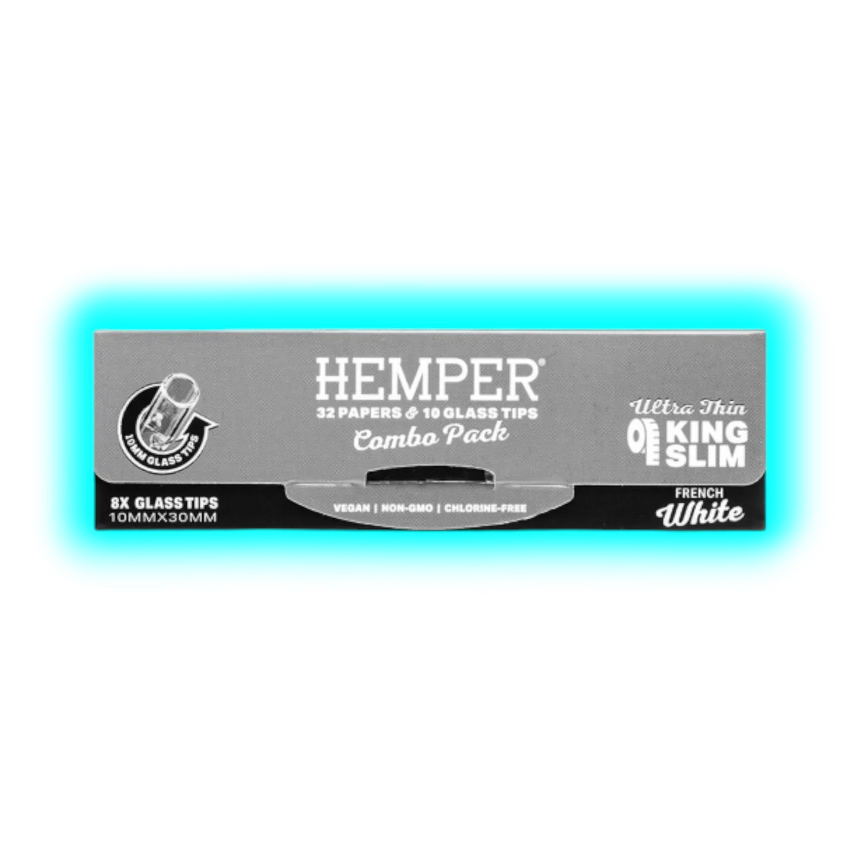 Hemper Papers and 7mm Glass Tips Combo Pack White