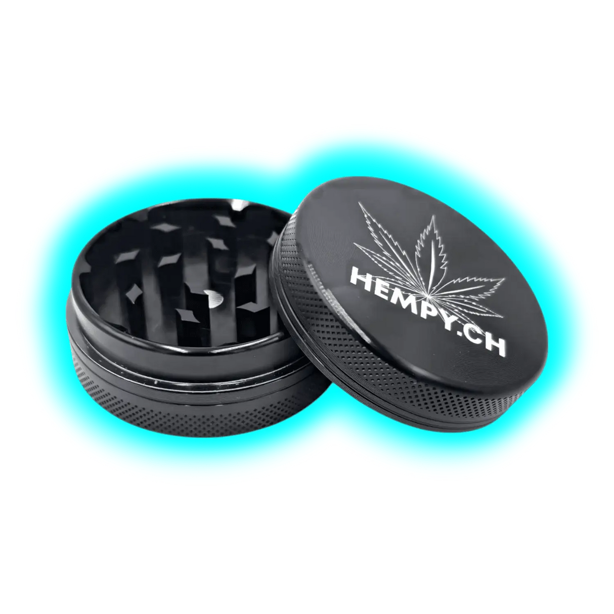 Hempy Aluminium Grinder Black 2 Parts 50mm