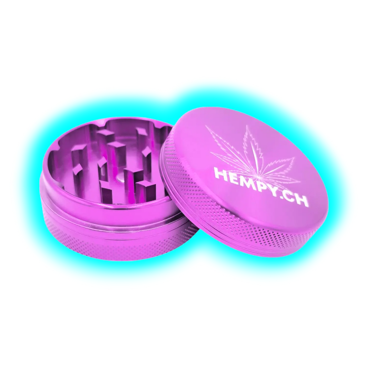 Hempy Aluminium Grinder Purple 2 Parts 50mm