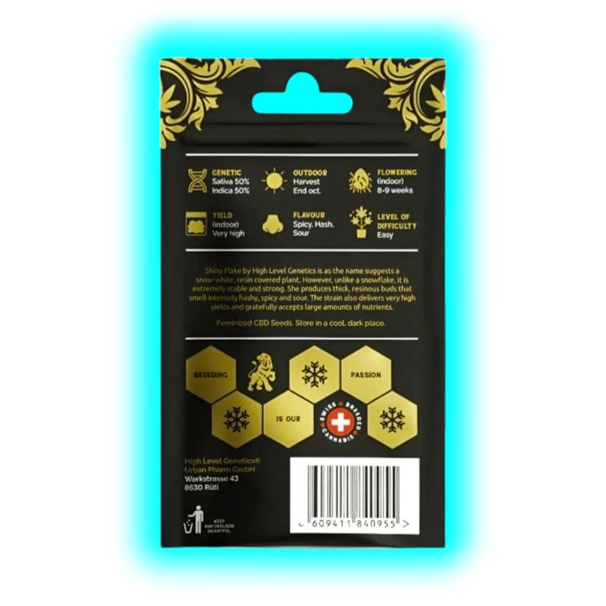 High Level Genetics Seeds Shiny Flake 3pcs fem