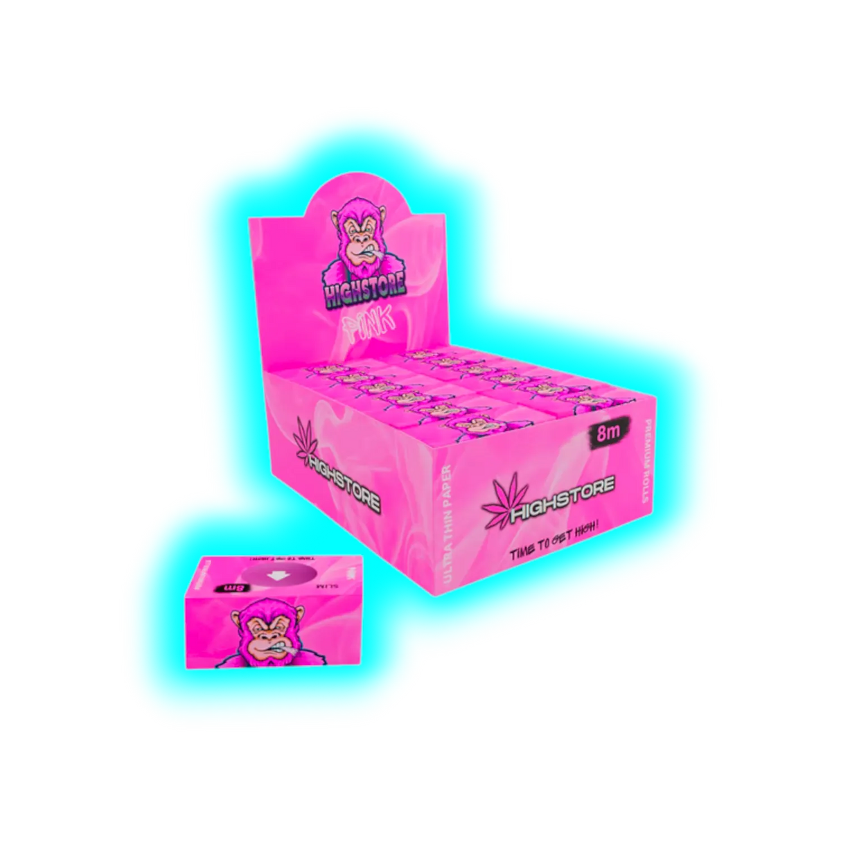 Highstore Premium Smoking Rolls 8m Pink Ultra Thin Box 24pcs