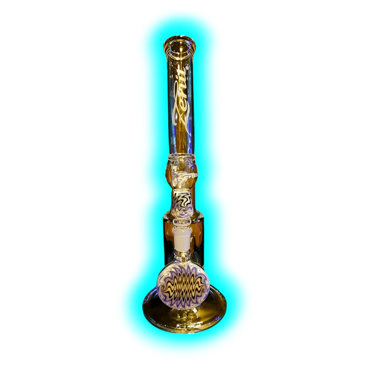 HoneyCump Bubbler Farbig Blau Gekröpft