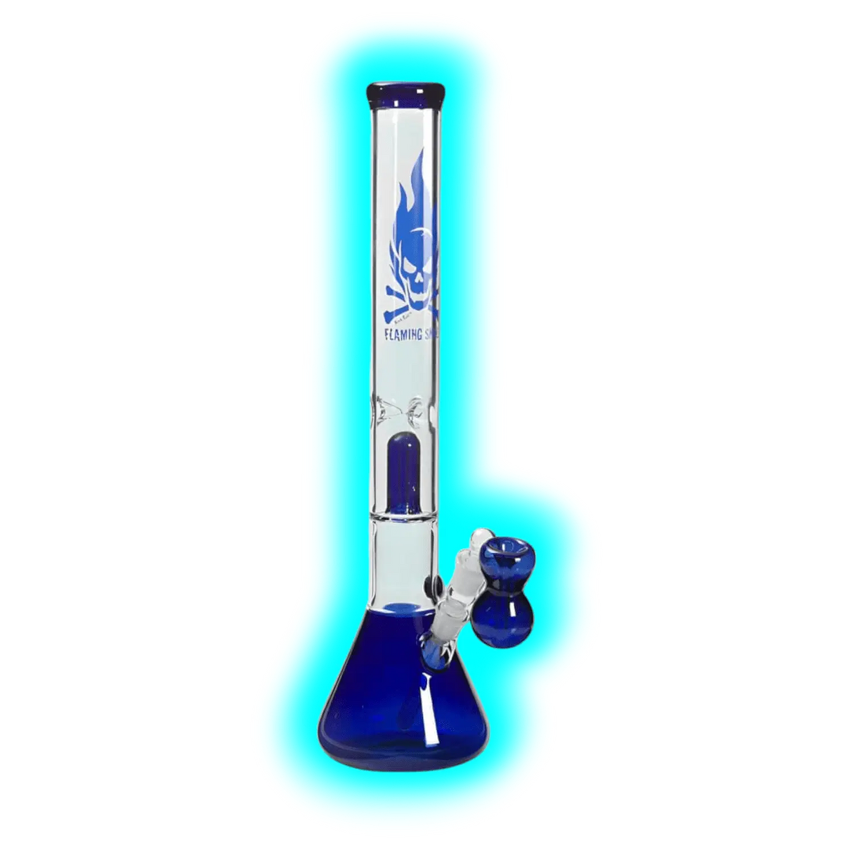 Ice Bong Perkolator Flaming Skull 50cm 5cm