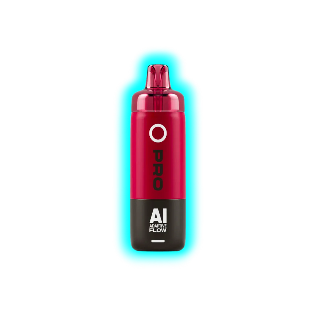 Rotes und schwarzes E-Zigaretten-Gerät mit der Aufschrift 'O PRO' und 'AI ADAPTIVE FLOW'