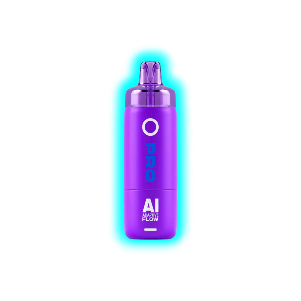 Lila zylindrisches Gerät mit abgerundetem oberen Teil und der Aufschrift 'O PRO AI ADAPTIVE FLOW'
