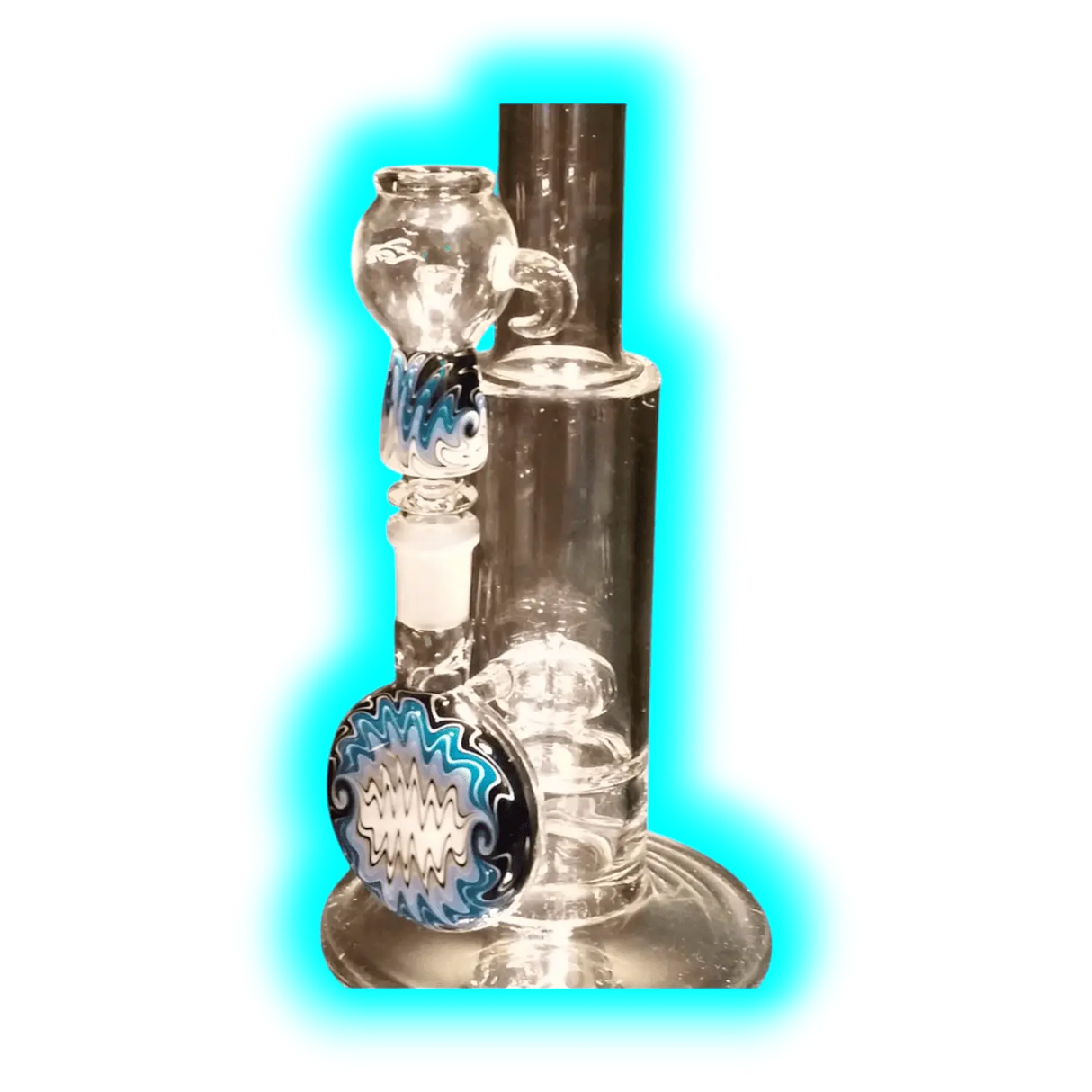 Inverted Showerhead Bubbler Farbig Blau Gerade