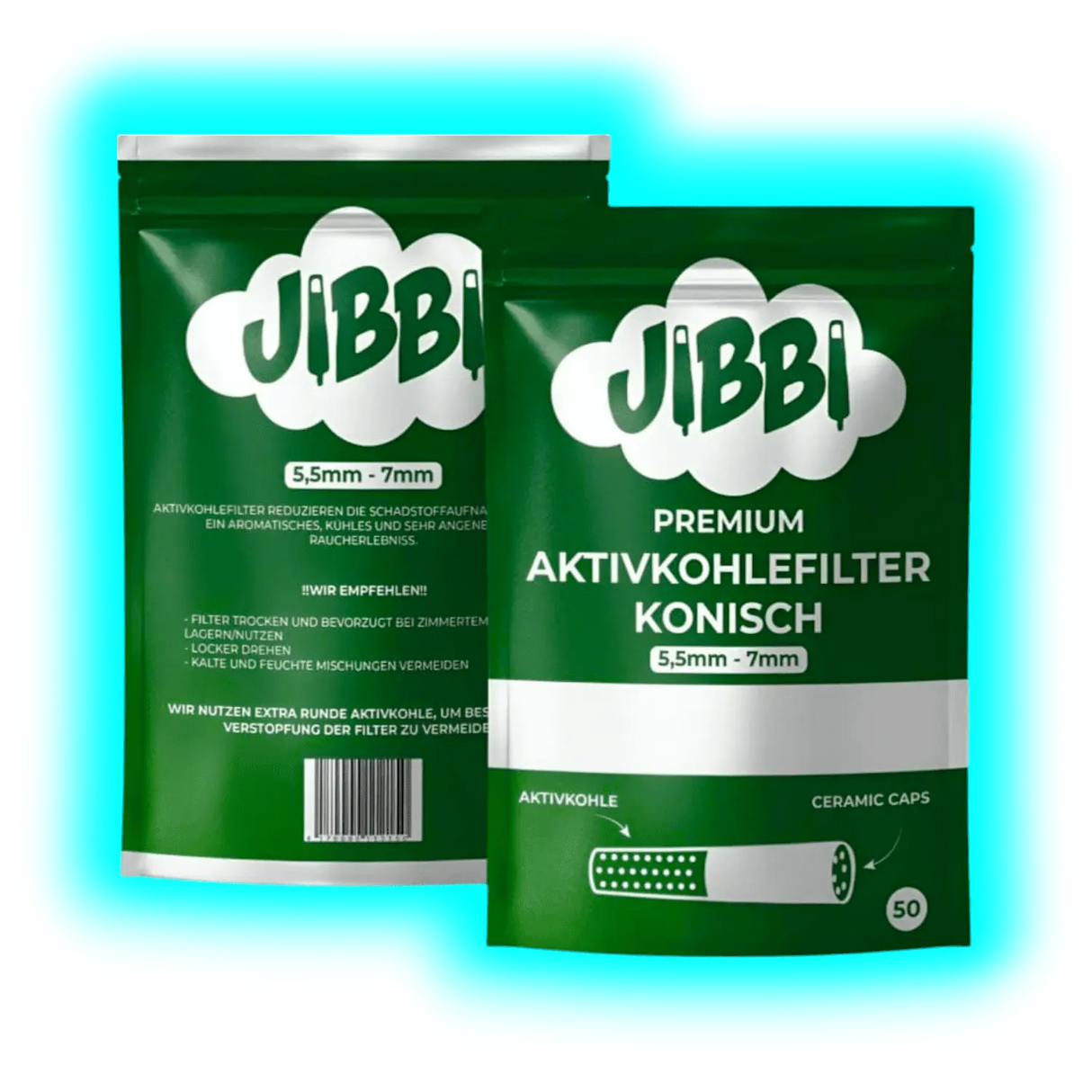Jibbi Premium Aktivkohlefilter Konisch 50pcs