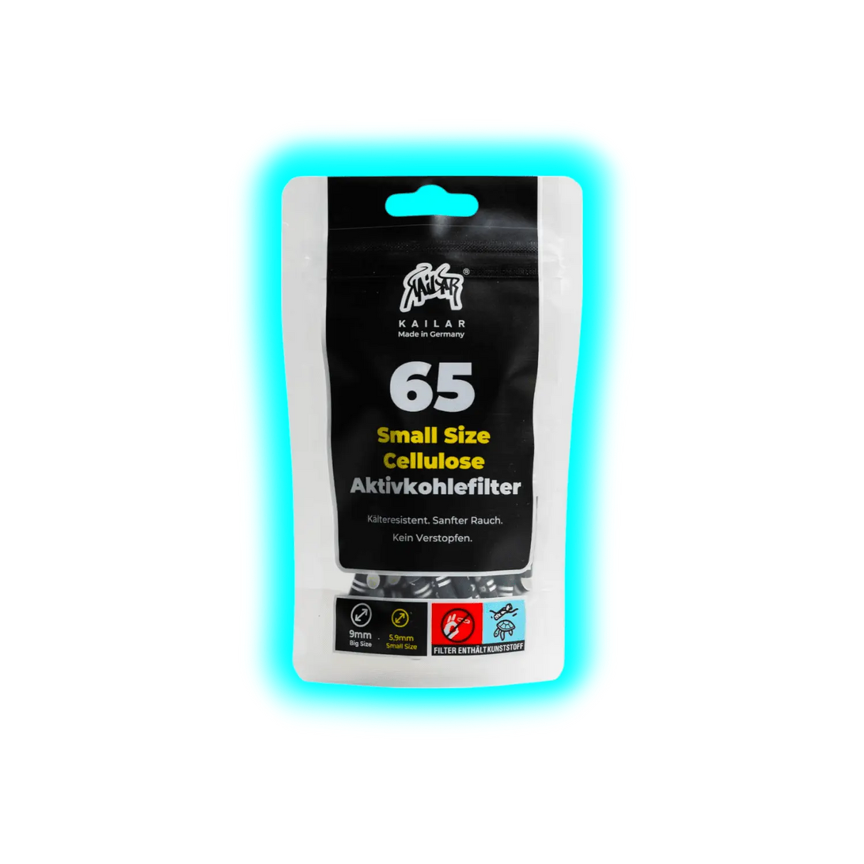 Kailar Aktivkohlefilter 5.9mm Black 65pcs