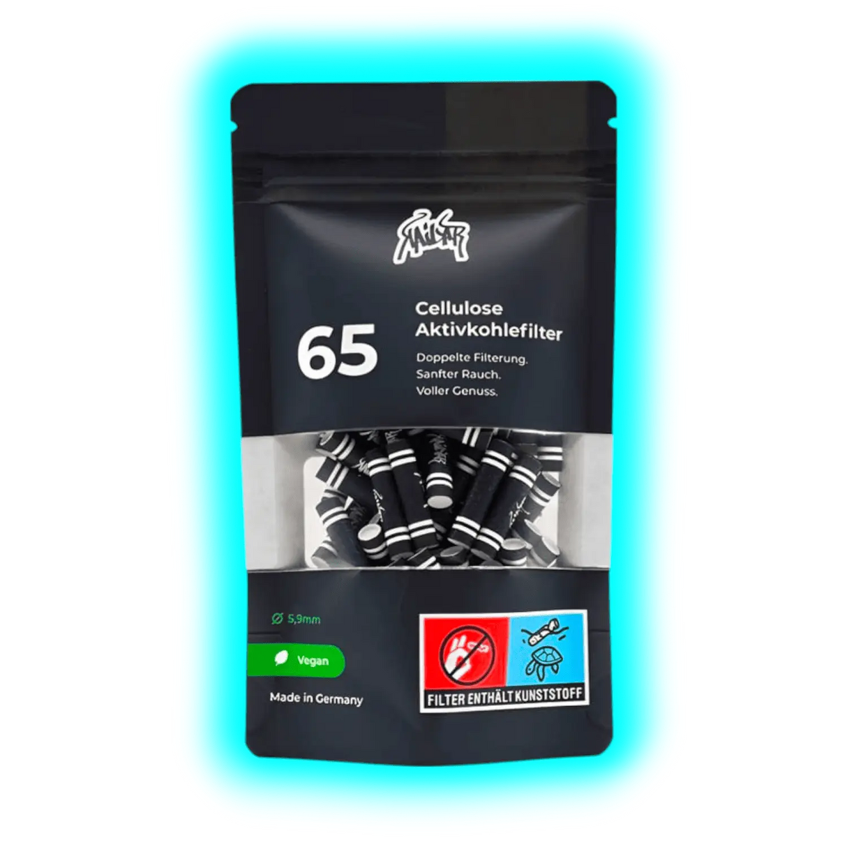 Kailar Aktivkohlefilter 5.9mm Black 65pcs