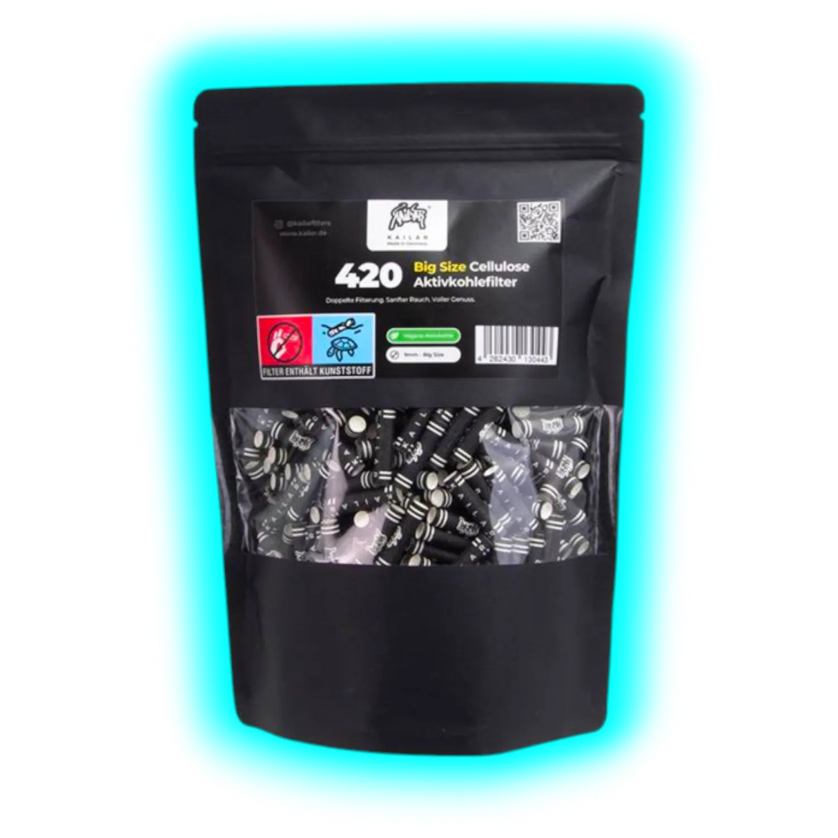 Kailar Aktivkohlefilter 9mm Black White 420pcs