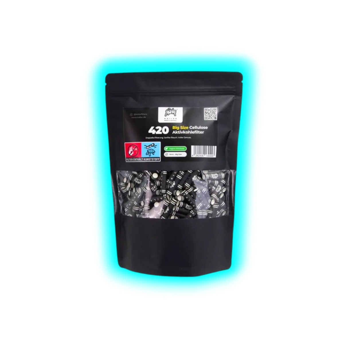 Kailar Aktivkohlefilter 9mm Black White 420pcs