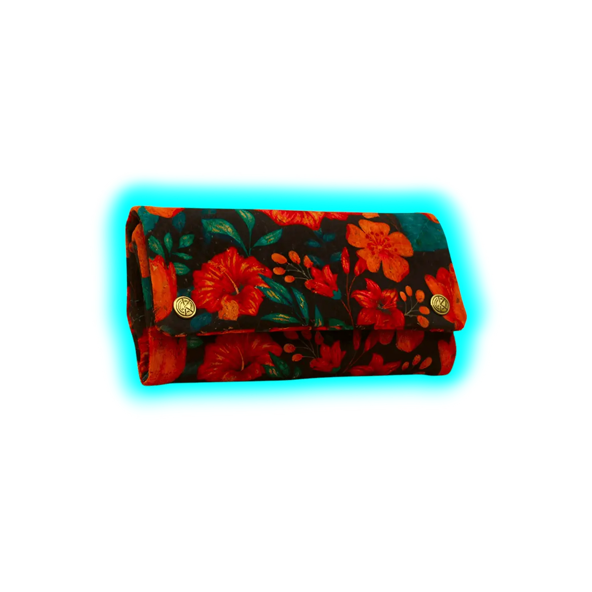 Kavatza Tabaktasche Cork TPC48-CR Flower Dream on Black Deluxe