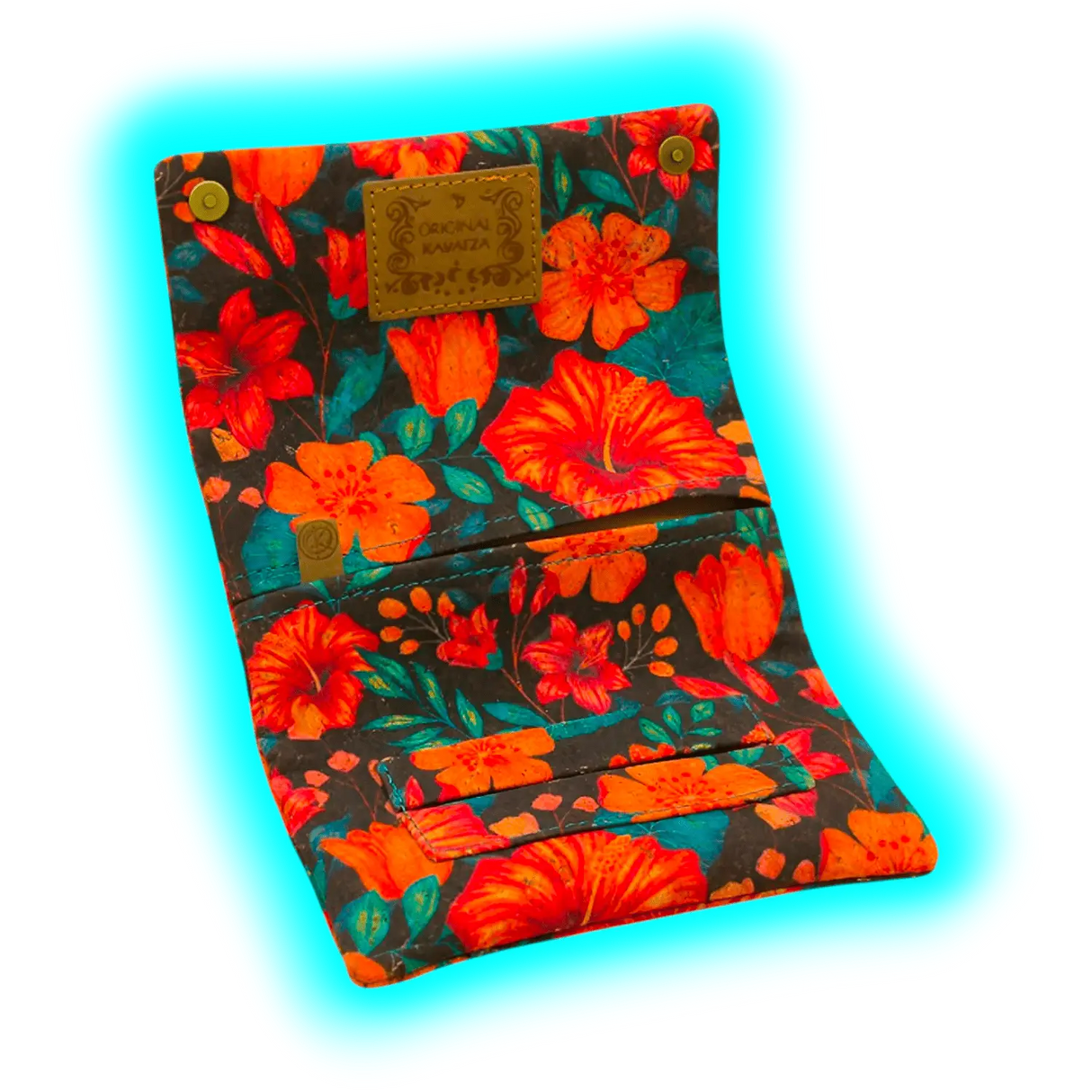 Kavatza Tabaktasche Cork TPC48-CR Flower Dream on Black Deluxe