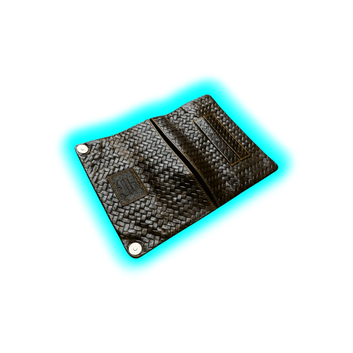 Kavatza Tabaktasche TP22 Woven Havanna Antique Style Cowhide Woven Pattern Brown