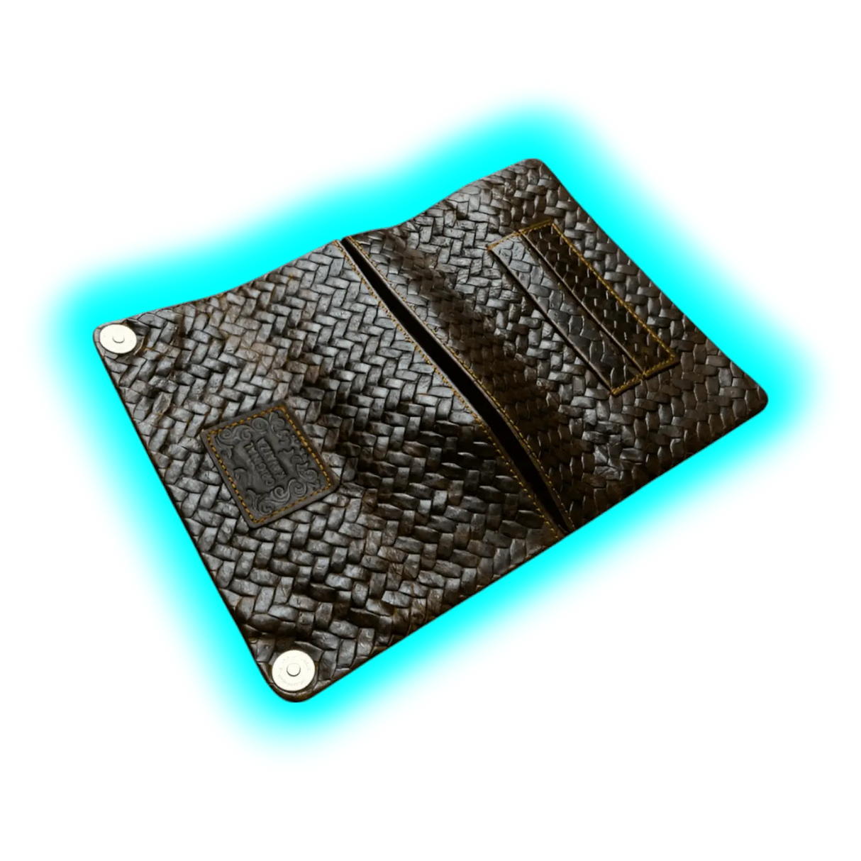 Kavatza Tabaktasche TP22 Woven Havanna Antique Style Cowhide Woven Pattern Brown