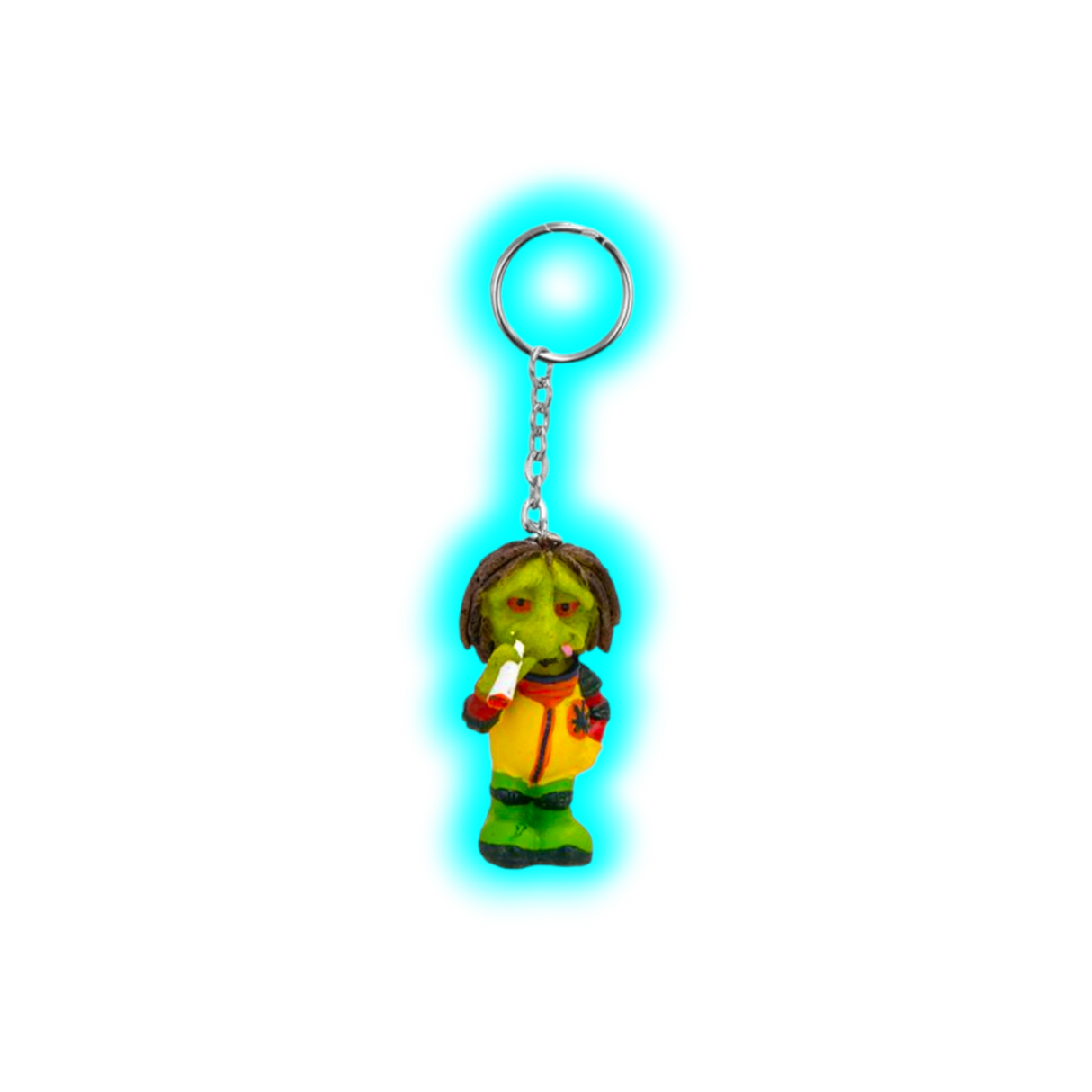 Keychane Stoned In Space Alien Rasta Polyresin