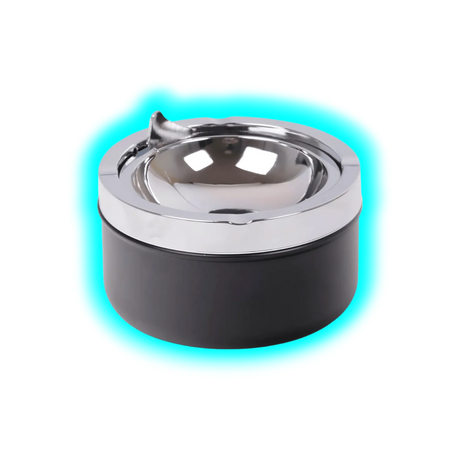 Kippaschenbecher Schwarz/Chrom 11cm