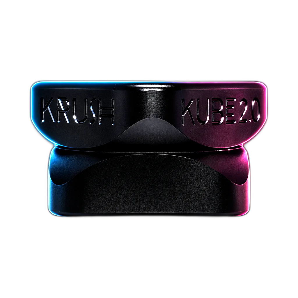 Krush Grinder Kube 2.0 Black 2 Parts aus der Vogelperspektive von oben fotografiert
