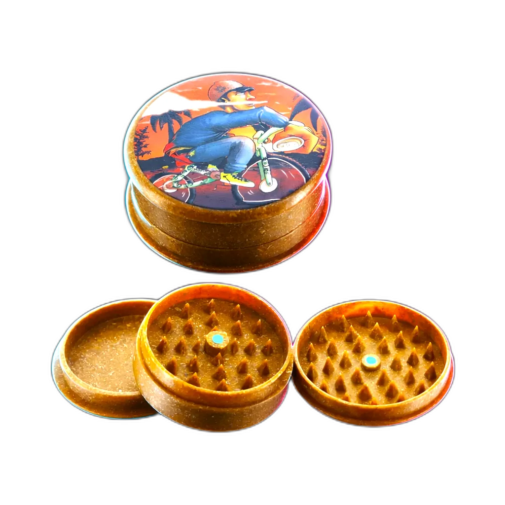 Kush Bong Bike Hemp Grinder 3 Part 50mm Brown