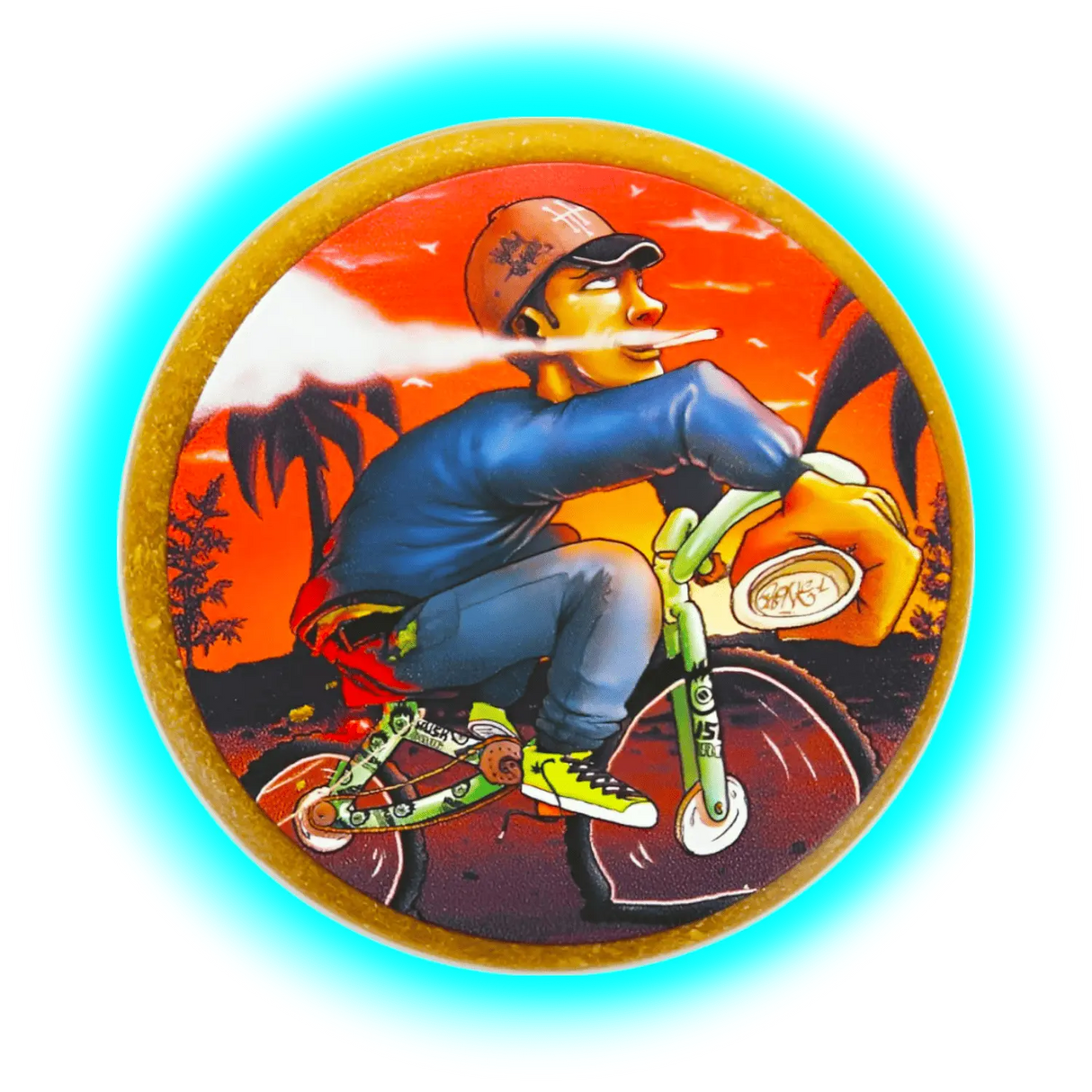 Kush Bong Bike Hemp Grinder 3 Part 50mm Brown