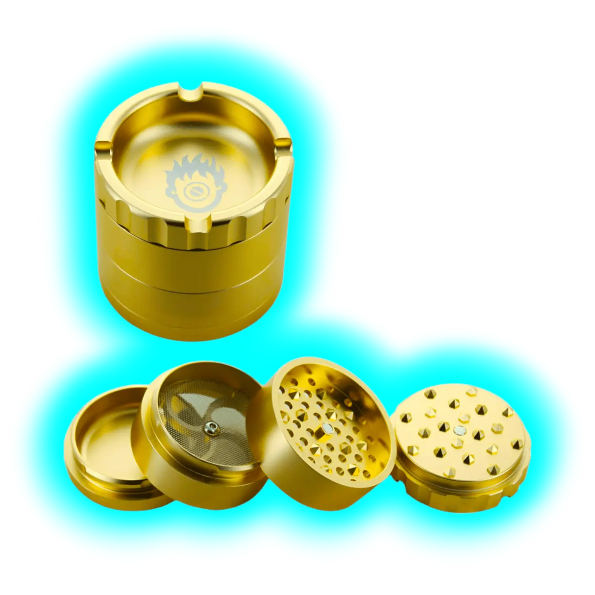 Kush Bong Grinder Alu Gold 4 Parts 60mm