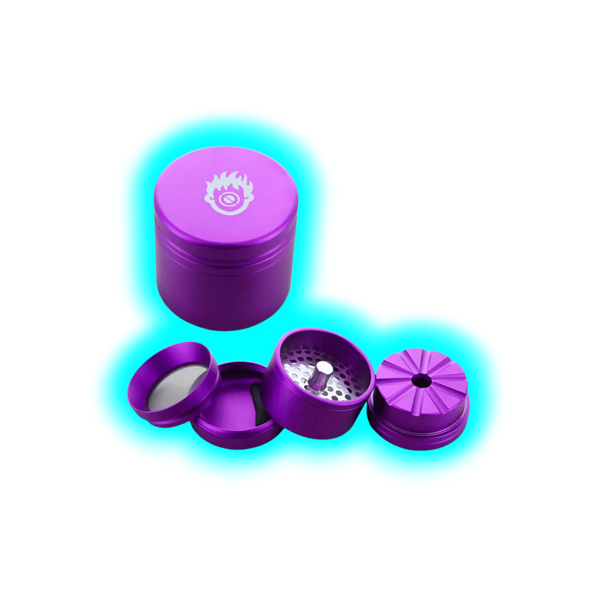 Kush Bong Grinder Alu Purple 4 Parts 56mm