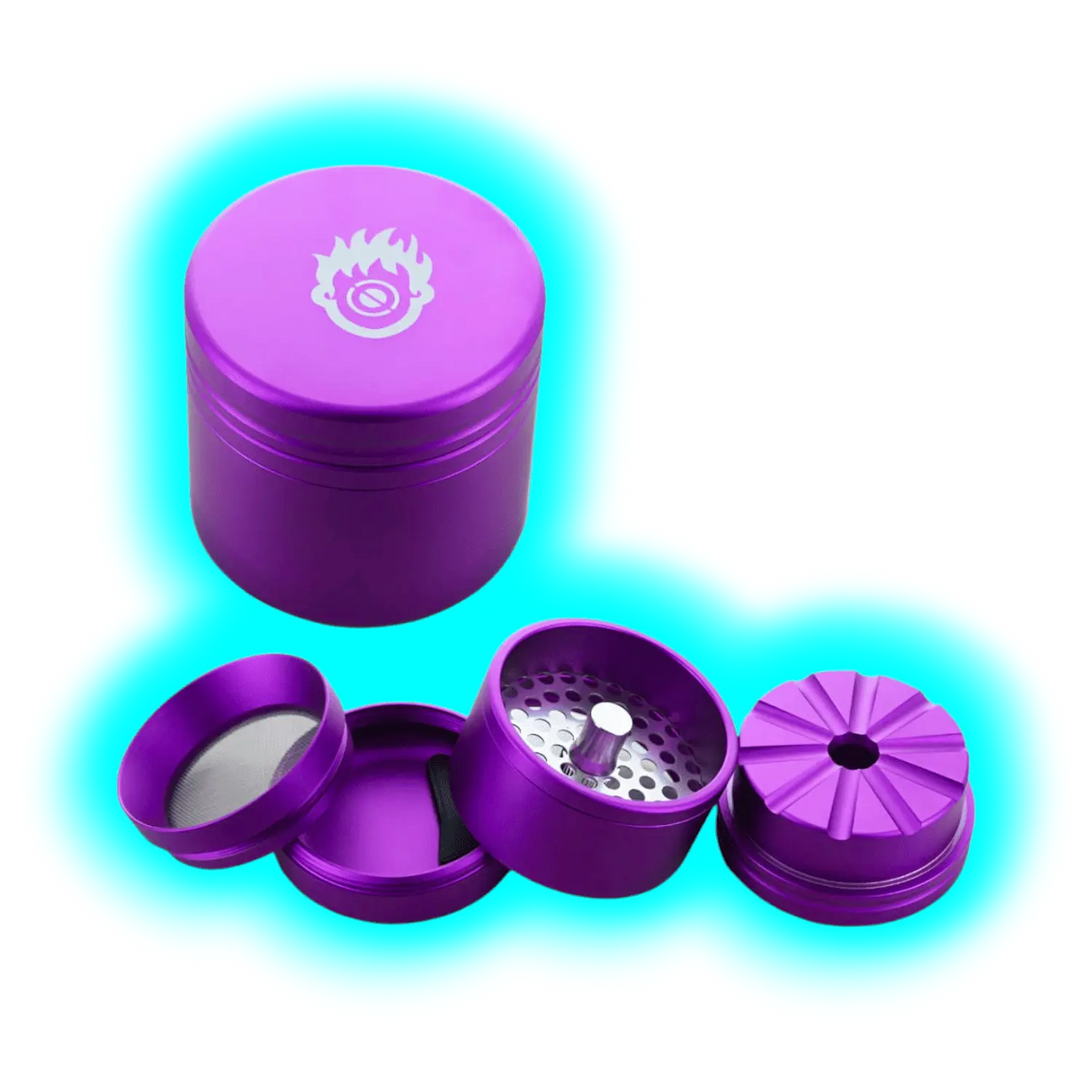 Kush Bong Grinder Alu Purple 4 Parts 56mm