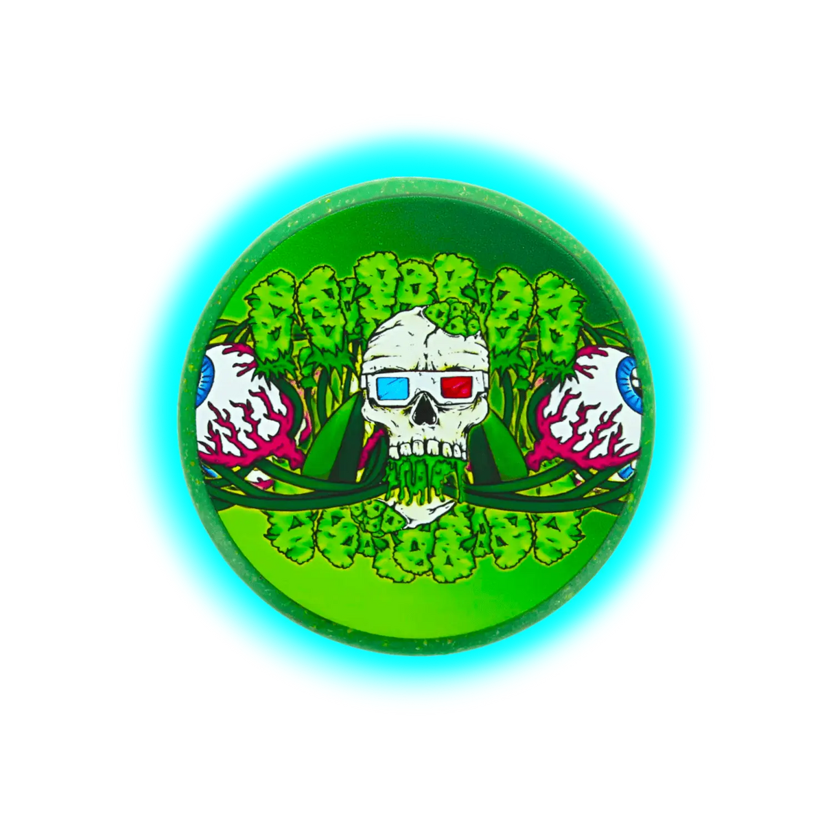 Kush Bong Skeleton Hemp Grinder 3 Part 50mm Green