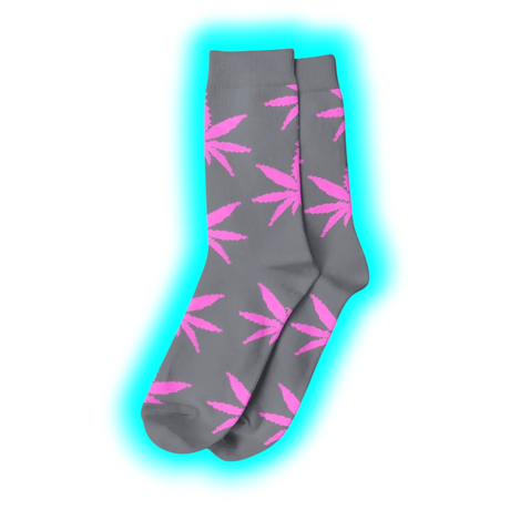 Long Socks Size 36-42 Grey/Pink