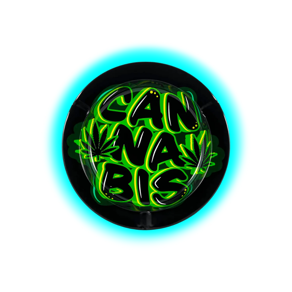 Metal Tin Ashtray - Cannabis