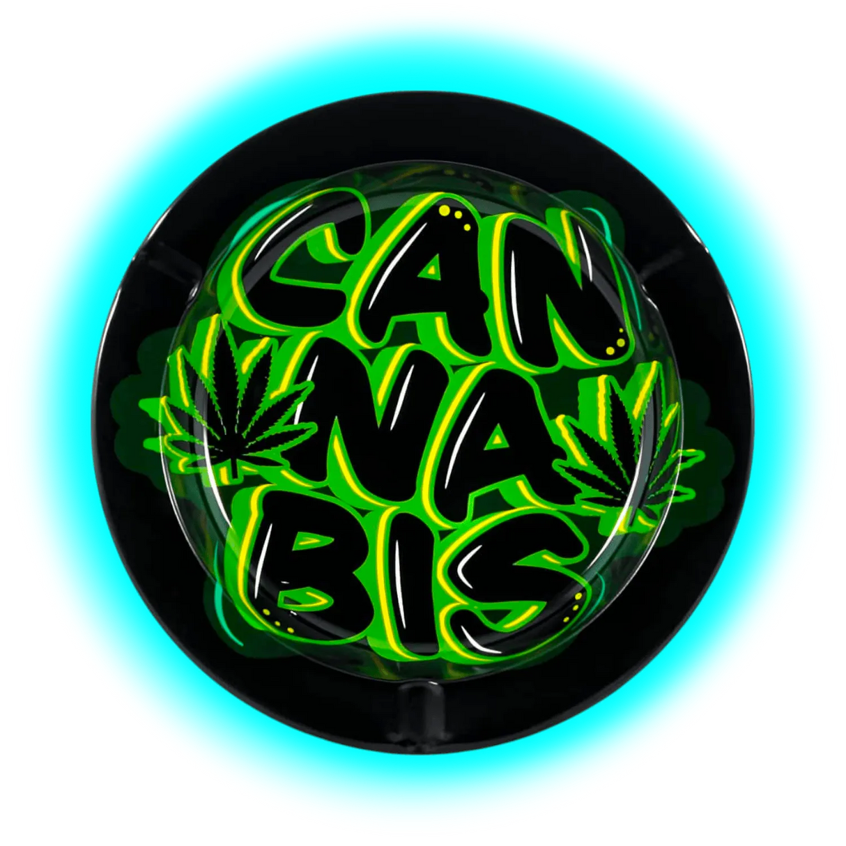 Metal Tin Ashtray - Cannabis