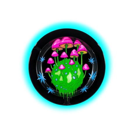 Metal Tin Ashtray - Mushrooms