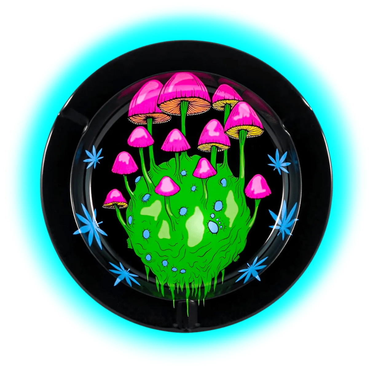 Metal Tin Ashtray - Mushrooms