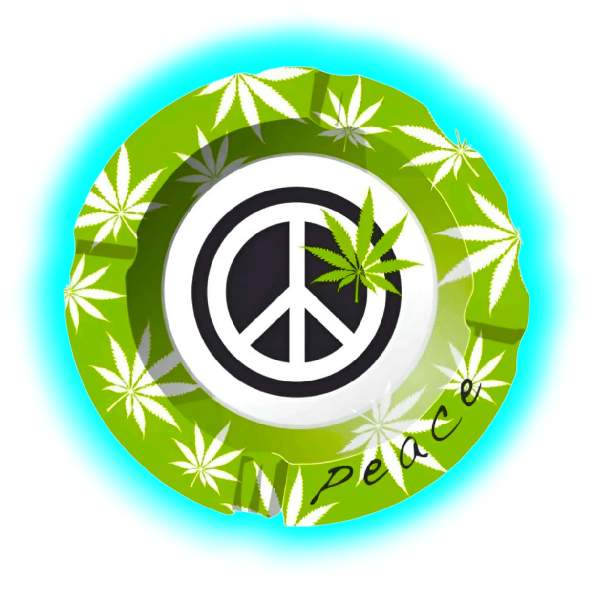 Metall Aschenbecher Peace 1