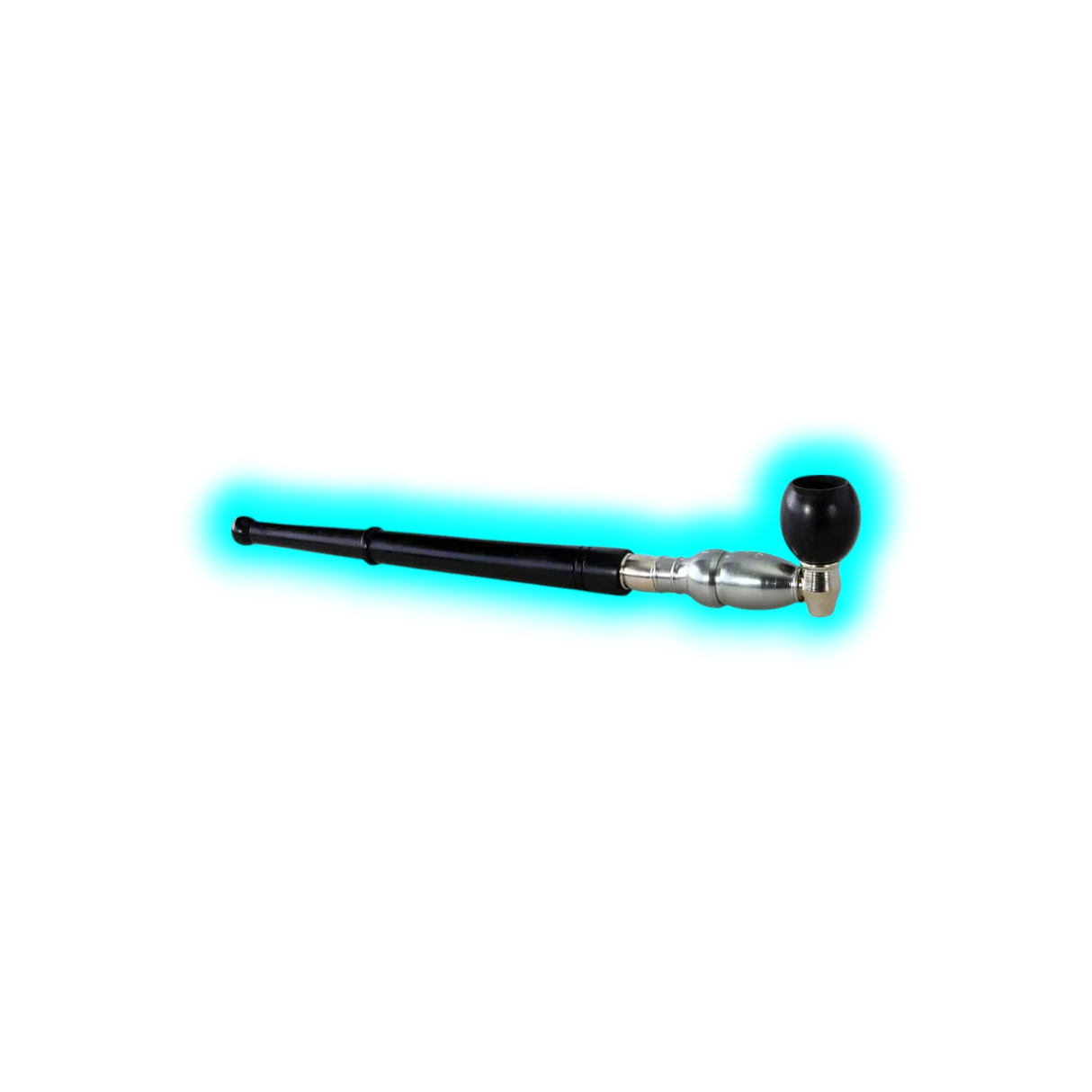 Metal Schraubpfeife + Filteradapter Black Leaf Silver