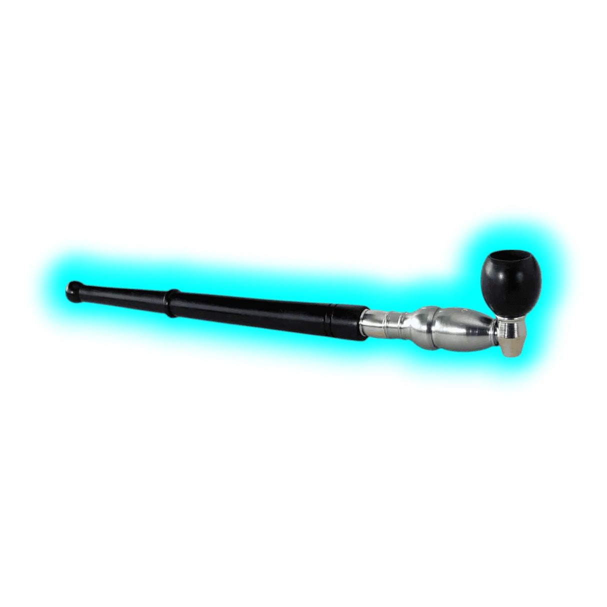 Metal Schraubpfeife + Filteradapter Black Leaf Silver