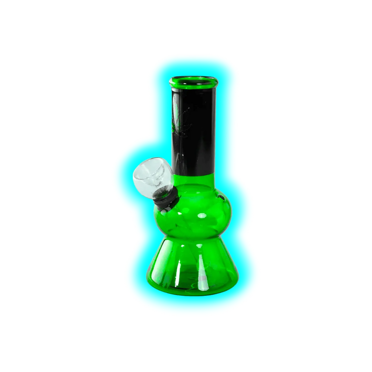 Minibong with Leaf Green Black 13.6cm