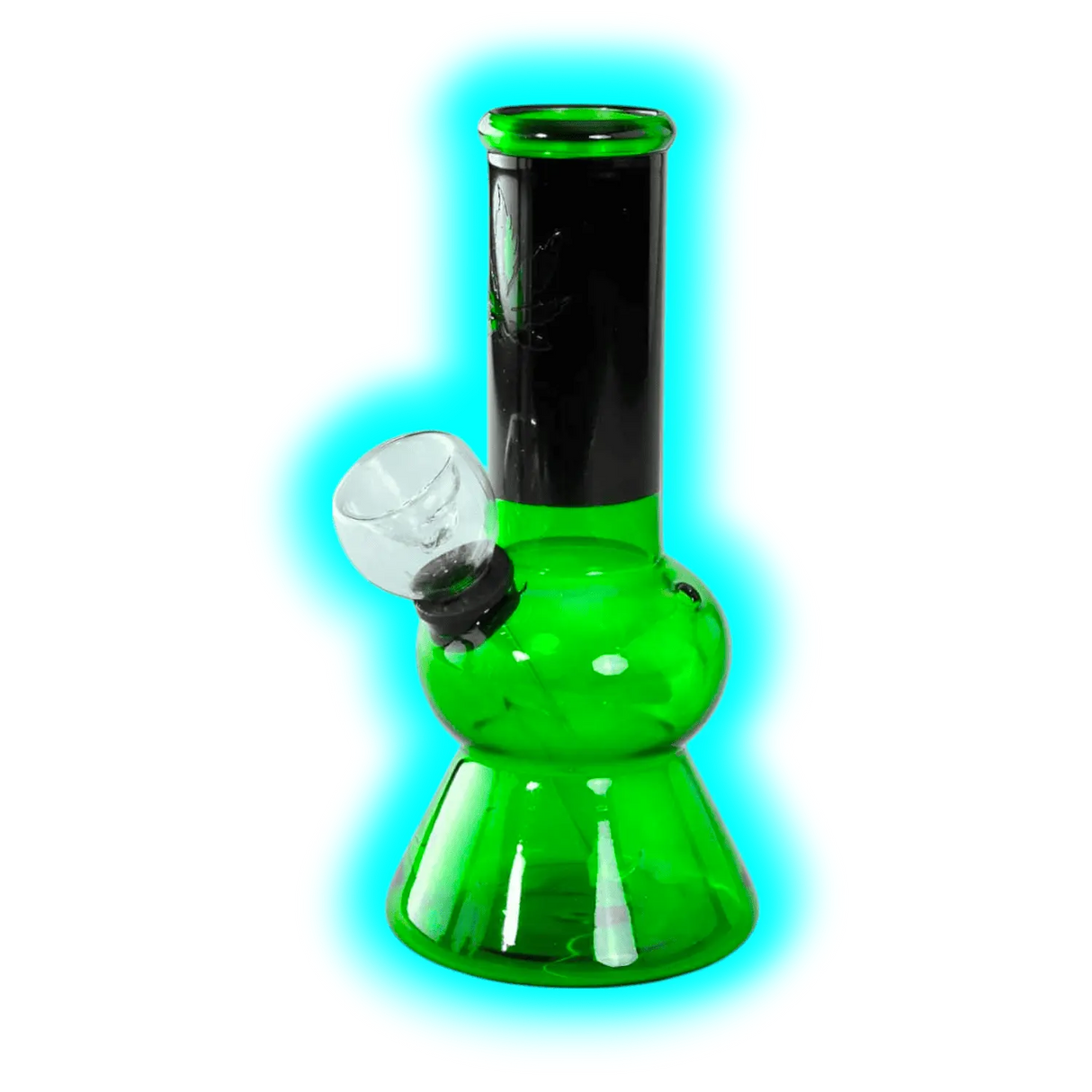 Minibong with Leaf Green Black 13.6cm