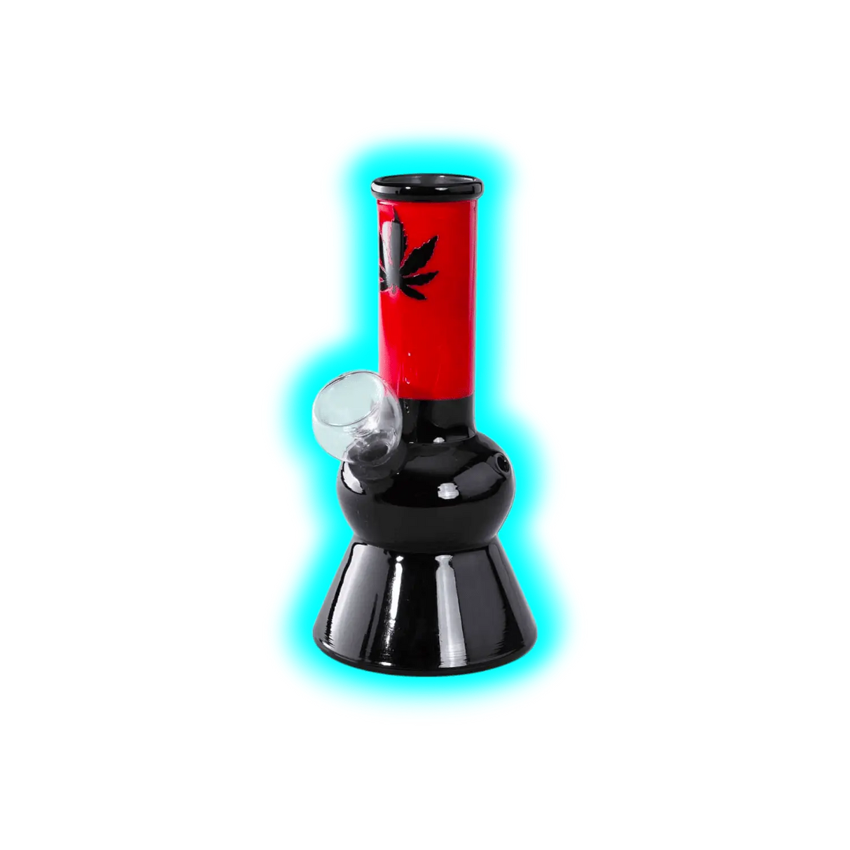 Minibong with Leaf Red Black 13.6cm