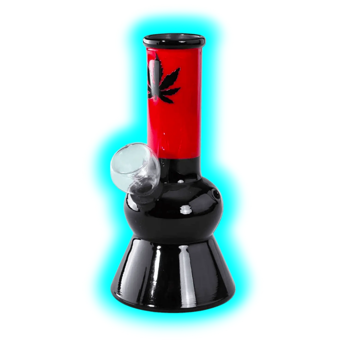 Minibong with Leaf Red Black 13.6cm