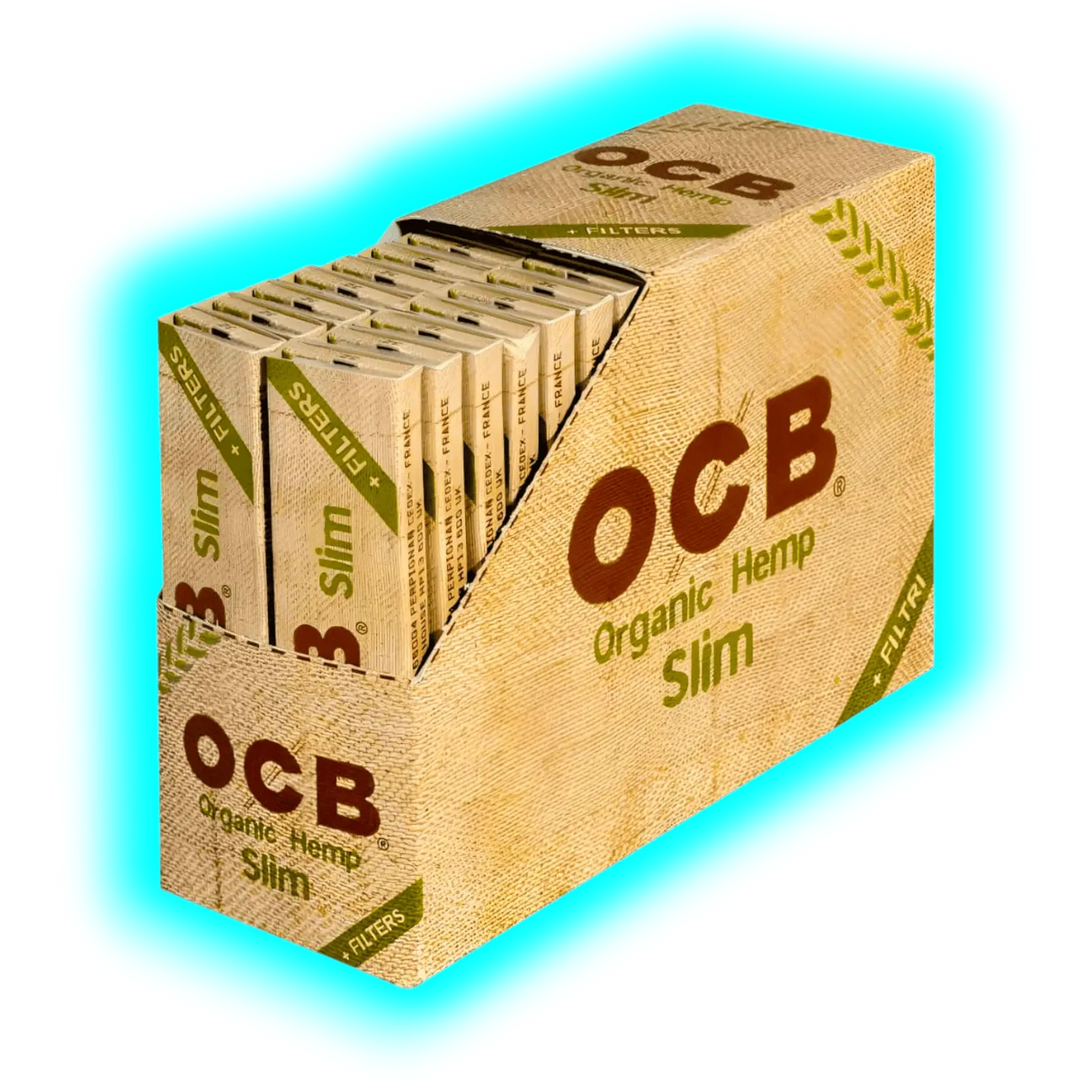 OCB Organic Hemp Bio Slim Papers + Filter Display