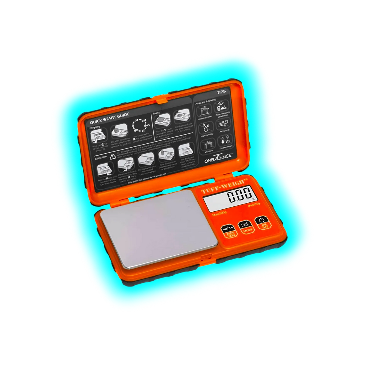 On Balance Tuff Weigh Pocket Scale 200 x 0.01g Orange