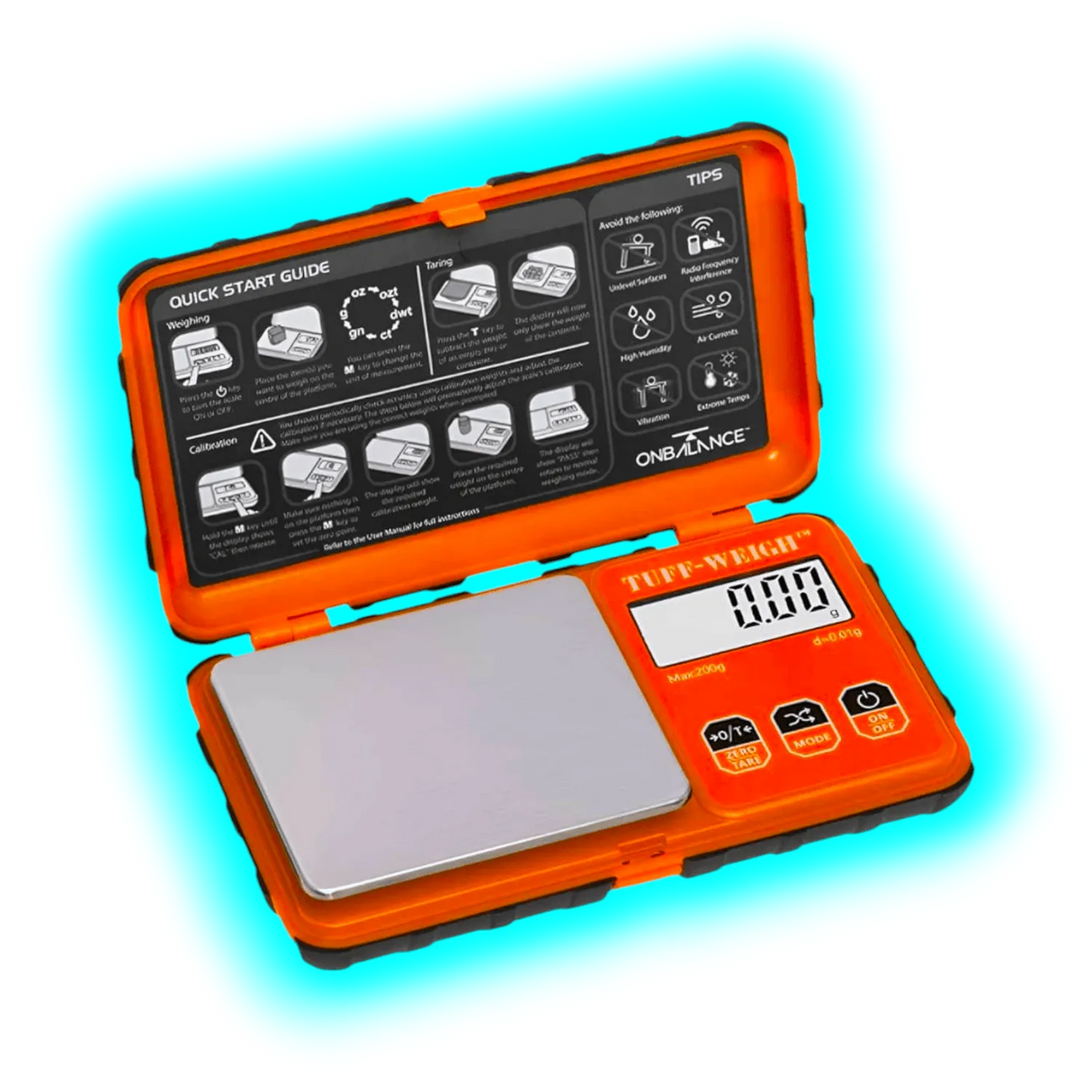 On Balance Tuff Weigh Pocket Scale 200 x 0.01g Orange