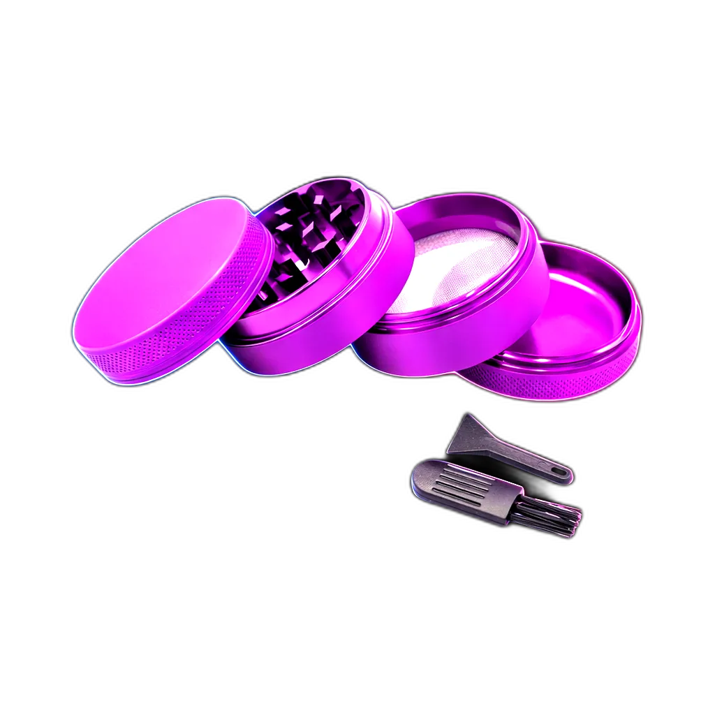 Silicone coated Grinder Purple 4 Parts 50mm