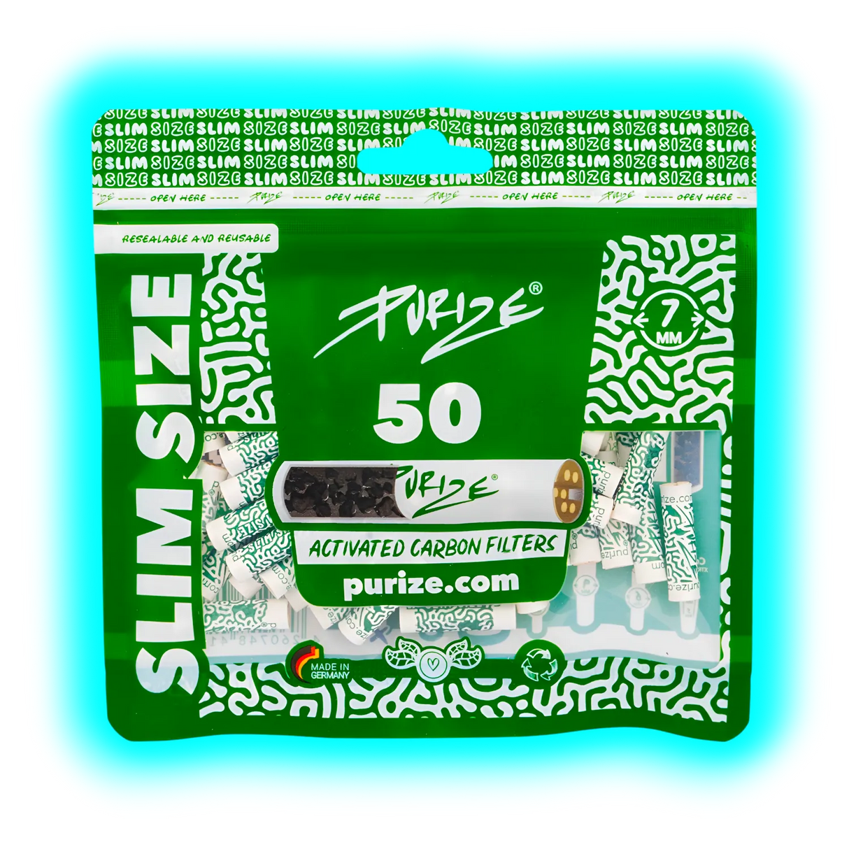 Purize Slim Size 50er Soft Pack Green White