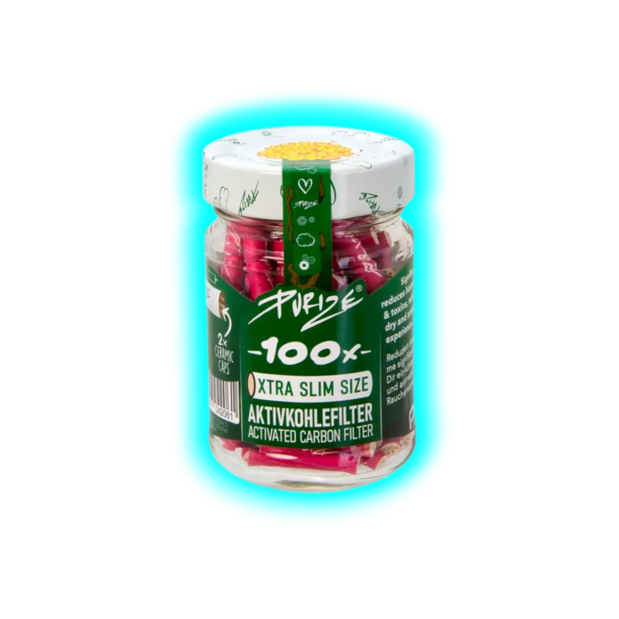 PURIZE Xtra-Slim ø 5,9mm 100er Glas Pink